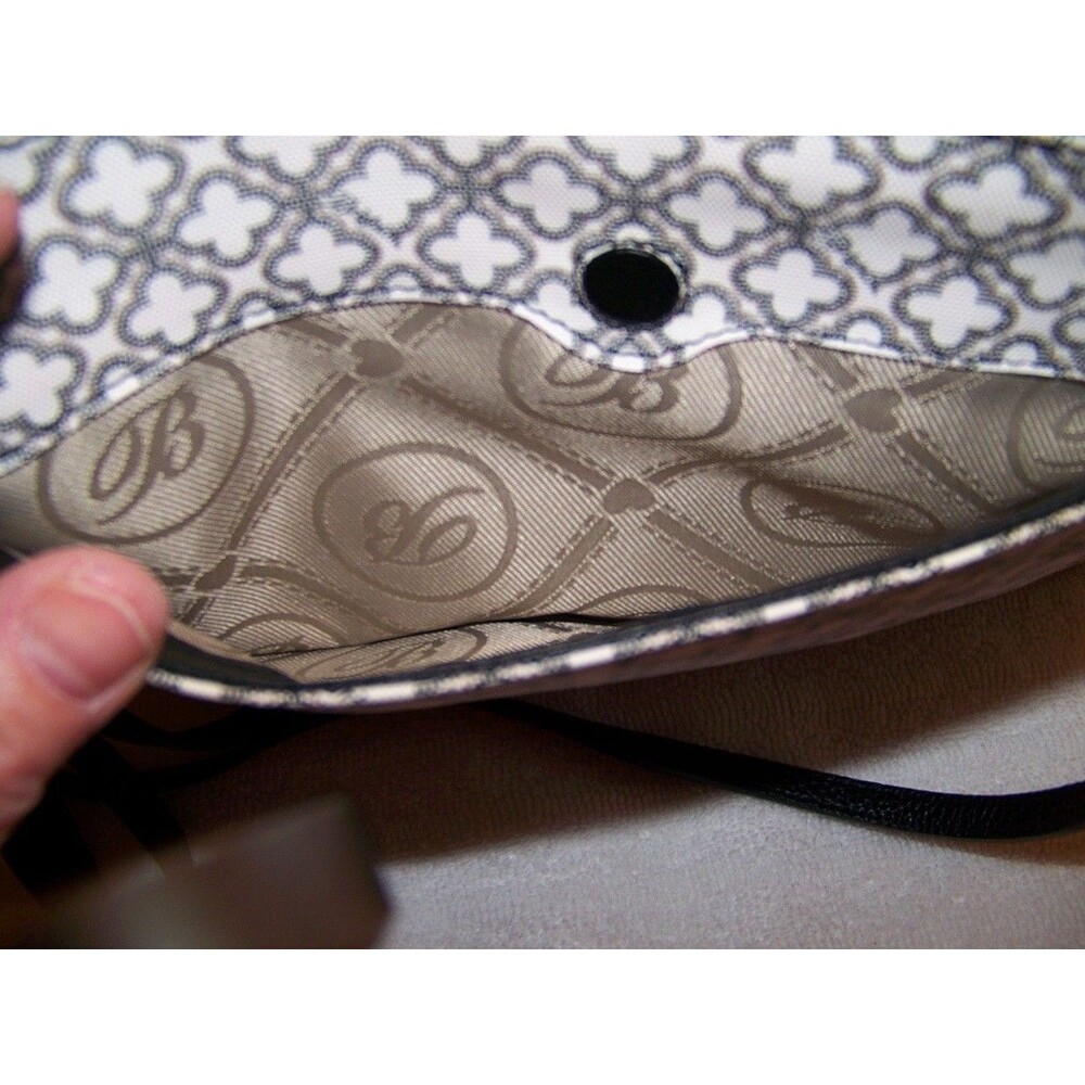 Brighton Initial “A” Crossbody Bag Convertible Purse Black White Blue Monogram - Picture 6 of 6